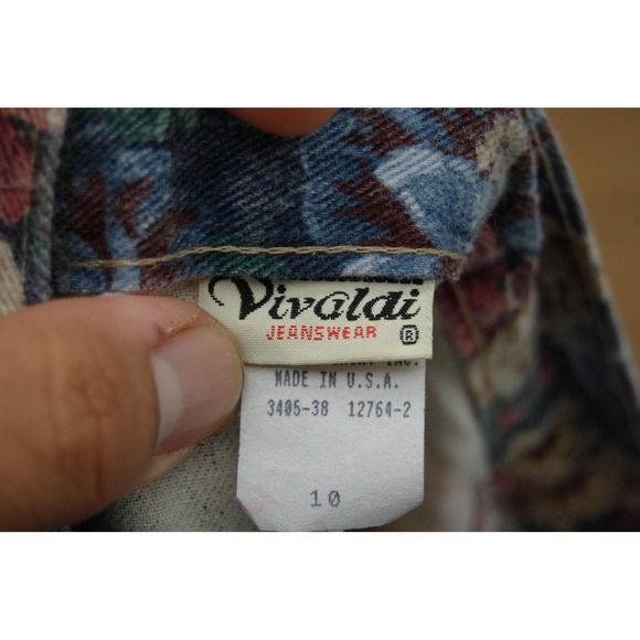 Vintage Vivalai Jeanswear Skirt Womens 10 Floral Cotton Denim Pencil USA 90s - Picture 10 of 11